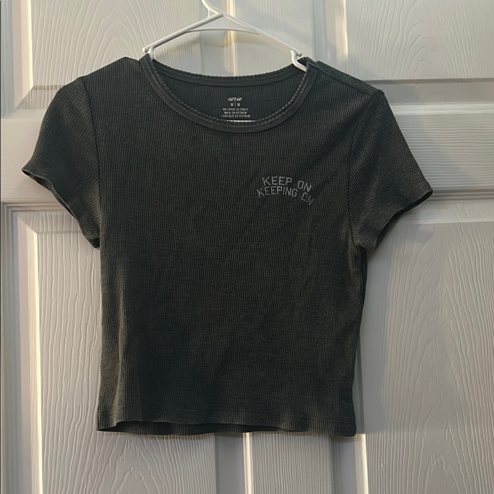 Aerie Dark Grey Crop Top